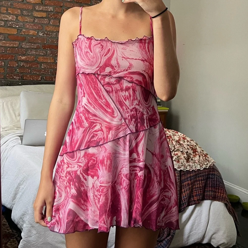 urban outfitters mesh moxie dress - Picture 4 of 5